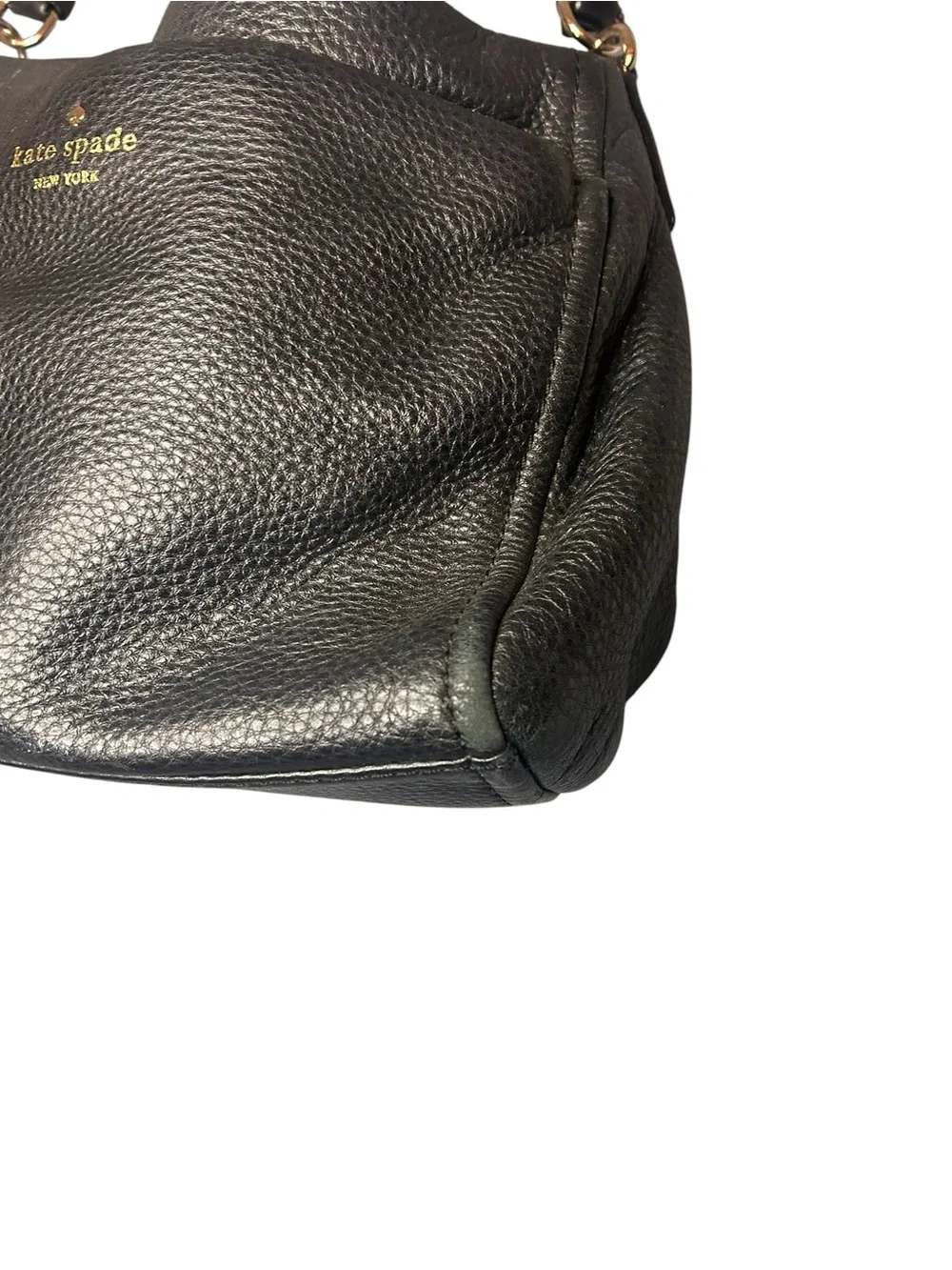 Kate Spade New York Black Pebbled Leather Shoulder Bag Hobo Purse